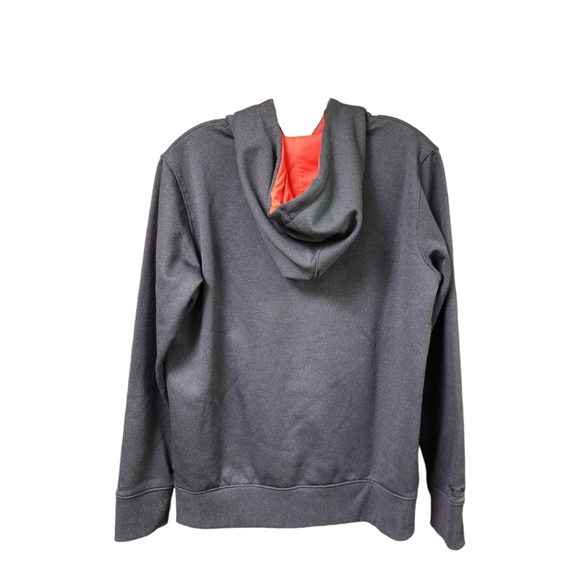 Under Armour Loose Slate Gray Big Logo Long Sleeve Hooded Sweatshirt Size Medium - Picture 3 of 13